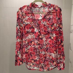 Express Portofino Bright Floral Blouse Size Medium